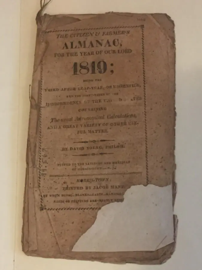 1819 Farmer's Almanac 1819 Farmer's Almanac page