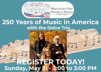 Advertisement for The Dolce Trio concert at MHHM on Sunday, May 31, 2026
