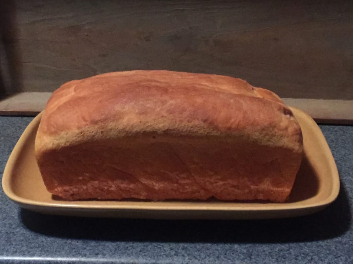 A loaf of baked bread.