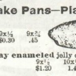 Un listado del catálogo de Sears de 1897 de moldes para tartas de gelatina - estaño.