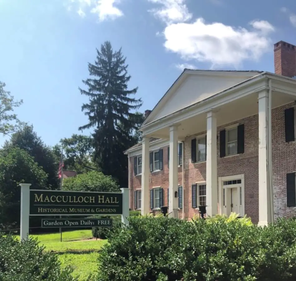 The exterior of Macculloch Hall Historical Museum.