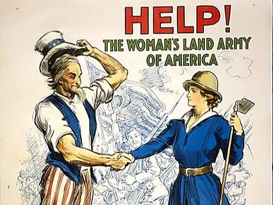 Promotional poster for the Woman's Land Army